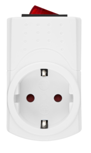 Uttag med 2-polig strömbrytare