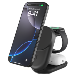 Belkin UltraCharge 3 in 1 vikbar Qi2-laddare, 25W