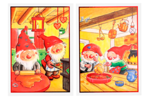 Julkort enkla, 8-pack, 4 motiv