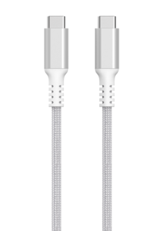 Stoffkledd USB C kabel 3m USB-C til USB-C Clas Ohlson