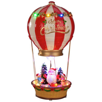 Konstsmide luftballong med tomte och LED, 31,5 cm
