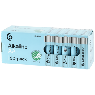 AA/LR6-batterier, alkaliska, 30-pack
