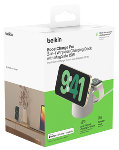Belkin BoostCharge Pro 2-i-1 MagSafe-ladestativ 15 W