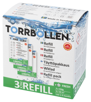 Refill med duft til luftavfukteren Torrbollen, 3-pakning