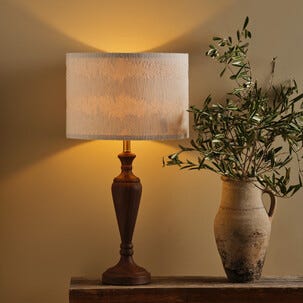 Northlight lampeskjerm linblanding bølgemønster, beige