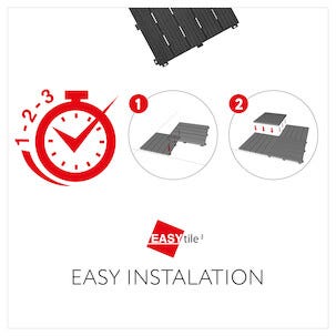 Terassilaatta muovia, grafiitinharmaa, 4 kpl