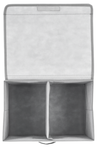 Oppbevaringsboks med lokk, grå, sammenleggbar