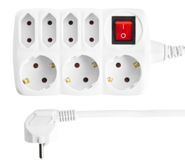 Grenuttag 3+4-vägs med brytare