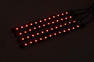 Auton sisävalo, LED-valolista, RGB, 4 kpl