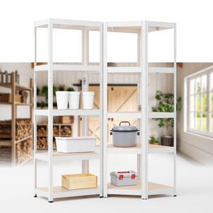 Metallinen kulmahylly autotalliin tai varastoon, 5 hyllytasoa