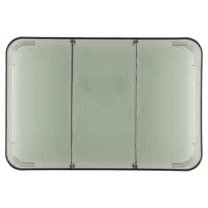 Stabelbar oppbevaringsboks med lokk og rom, transparent grønn