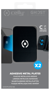 Magnetfäste för mobiltelefoner 2-pack. Celly Ghost Plate