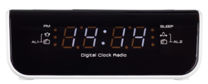 Klockradio med dubbla alarm, svart