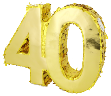 Guldglänsande pinata med siffror