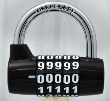 Hänglås kod med bred bygel, bredd 65 mm