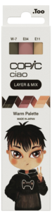 Copic Ciao Layer & Mix, pennor Warm Palette, 3-pack