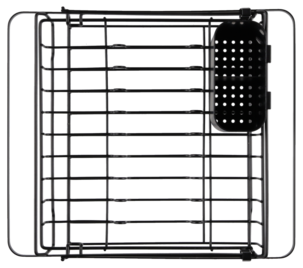 Oppvaskstativ i metall, uttrekkbart 32,6–50,9 cm, svart