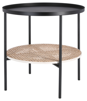 Sivupöytä metallia/rottinkia, 45 cm