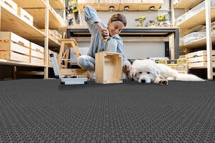 Hestraplattan Floorcy Antracit Recycled golvplatta, 11-pack