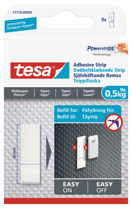 Tesa selvheftende remser for tapet og gips