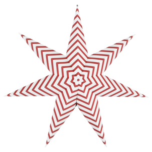 Adventsstjärna röda och vita ränder, papper, 50 cm