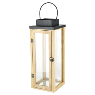 Lykta trä glas med handtag