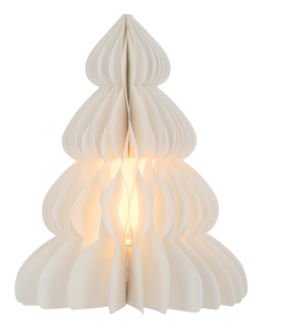 Juletre, pynt i hvitt papir, 35 cm