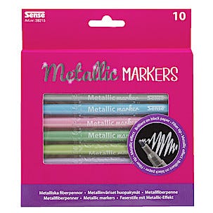 Metalliska fiberpennor, 10-pack