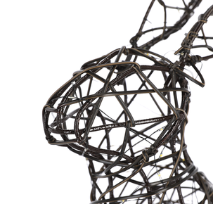 Kanin med LED-lys 40 cm, innendørs eller utendørs