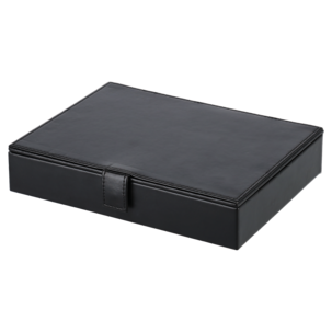 Smyckeskrin herr, smyckesbricka med lock, stapelbar, svart