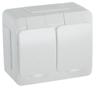 Schneider Aqua Pinta-asennettava 2-osainen pistorasia, IP44