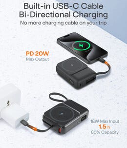 Powerbank 10 000mAh med trådlös laddning 15 W