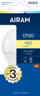 Airam Otso LED-lampa E27 4,9 W, neutralvit