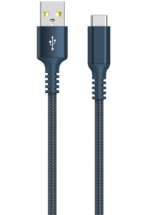 Stoffkledd USB C kabel 3m USB-A til USB-C Clas Ohlson