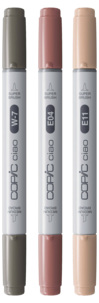 Copic Ciao Layer & Mix, pennor Warm Palette, 3-pack
