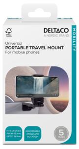 Deltaco Portable Travel Mount mobilholder, klemme