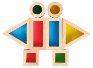 Sensoriske regnbueklosser, 8 deler, fra 2 år