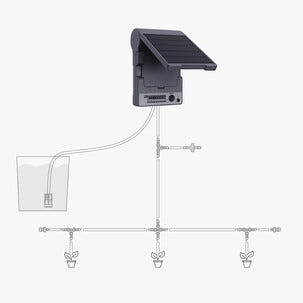 Dryppvanning med solpanel til drivhus og pallekarm, 10 planter