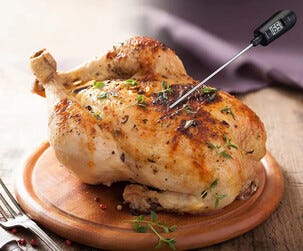 Slikkepott med termometer for matlaging og baking