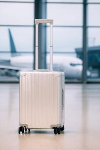 Koffert med 8 hjul, aluminium, grå, 56x38x22 cm