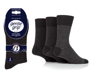 SockShop Gentle Grip herr strumpor. 39-45, 3-pack