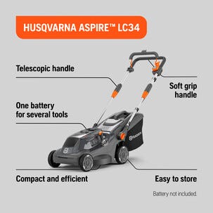 Husqvarna Aspire LC34 gräsklippare 18 V, inkl. batteri
