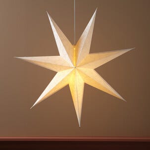 Stor adventsstjärna tyg med broderat mönster, 70 cm