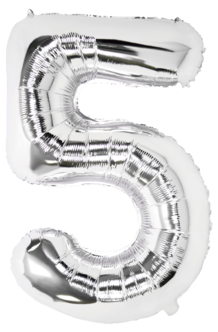 Stor sifferballong silver 82 cm, 0-9, 1-pack