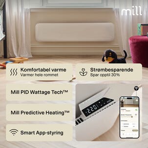 Mill Invisible Smart WiFi element Gen. 4, vit, 850 W