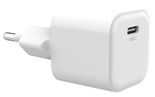 USB-C PD laddare med kabel, 1 m, 20 W, vit