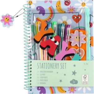 Notatbok for barn med 6 gelpenner og tilbehør