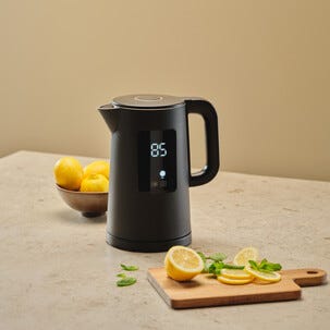 Vattenkokare med temperaturinställning svart 1,5 l