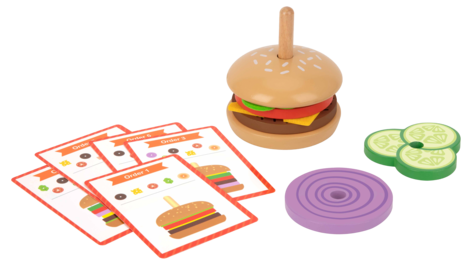 Lekesett hamburger i tre, 15 deler, fra 3 år