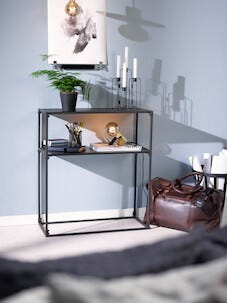 Avlastningsbord metall, svart